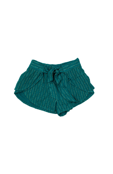 Eclipse Metallic Stripe Shorts - Sage