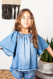 Milky Way Fray Denim Top